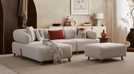 Product img 2, İlyora Ahşap Ayaklı Mini Köşe Koltuk Takımı